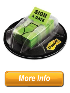 Postit Flags in Dispenser Sign Date Bright Green 200 Flags/dispenser Products